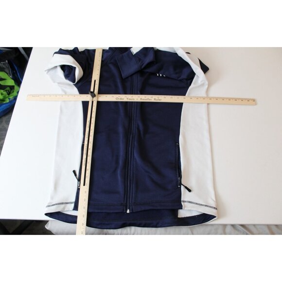 TYR Mens XL Navy Blue White Full Zip Hoodie Sweatshirt Athletic Performance - Picture 4 of 4